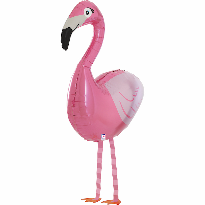 Шар 3D (33''/84 см) Ходячая Фигура, Фламинго, Розовый, 1 шт. в уп.