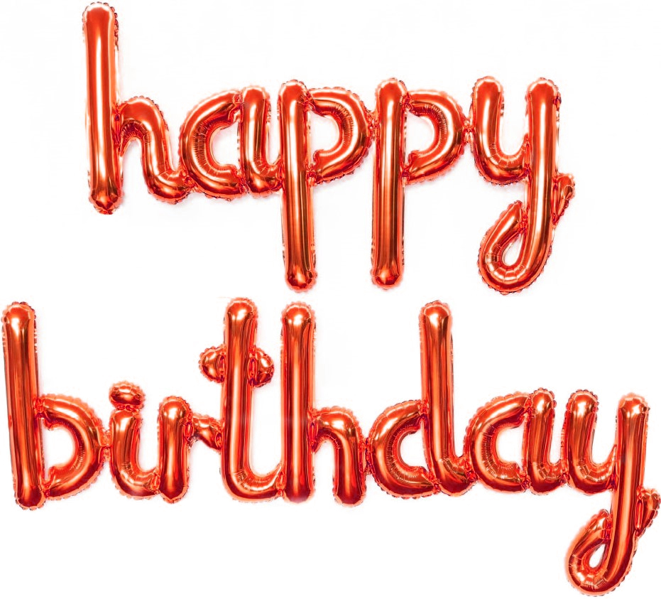 Набор шаров (17''/43 см) Мини-Надпись "Happy Birthday", Красный, 1 шт. в уп.