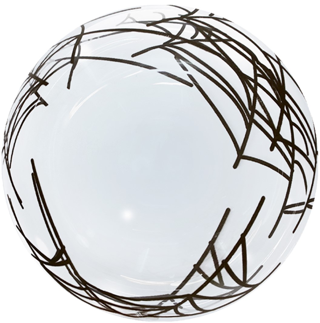 Шар (18''/46 см) Сфера, Deco Bubble, Паутина, Прозрачный, Кристалл, 1 шт. в уп.