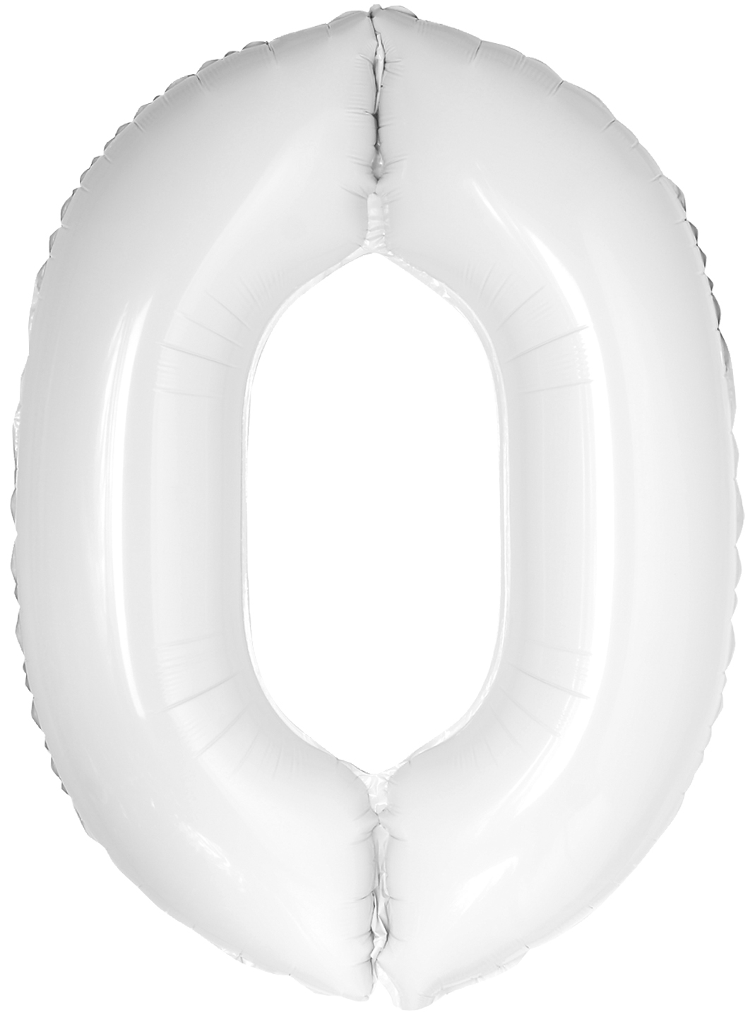 Шар (34''/86 см) Цифра, 0 Slim, Белый, 1 шт. в уп.