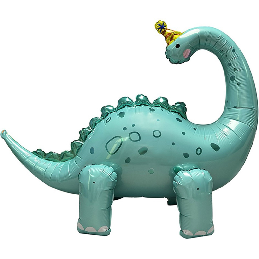 Шар 3D (47''/119 см) Фигура, Динозавр Бронтозавр в колпачке, 1 шт. в уп.