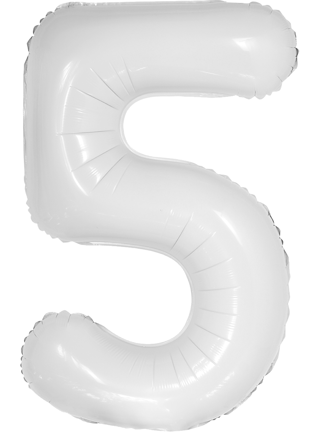 Шар (34''/86 см) Цифра, 5 Slim, Белый, 1 шт. в уп.