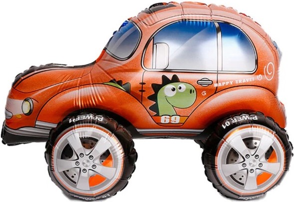 Шар 3D (23''/58 см) Фигура, Маленький автомобиль, Красный, 1 шт. в уп.