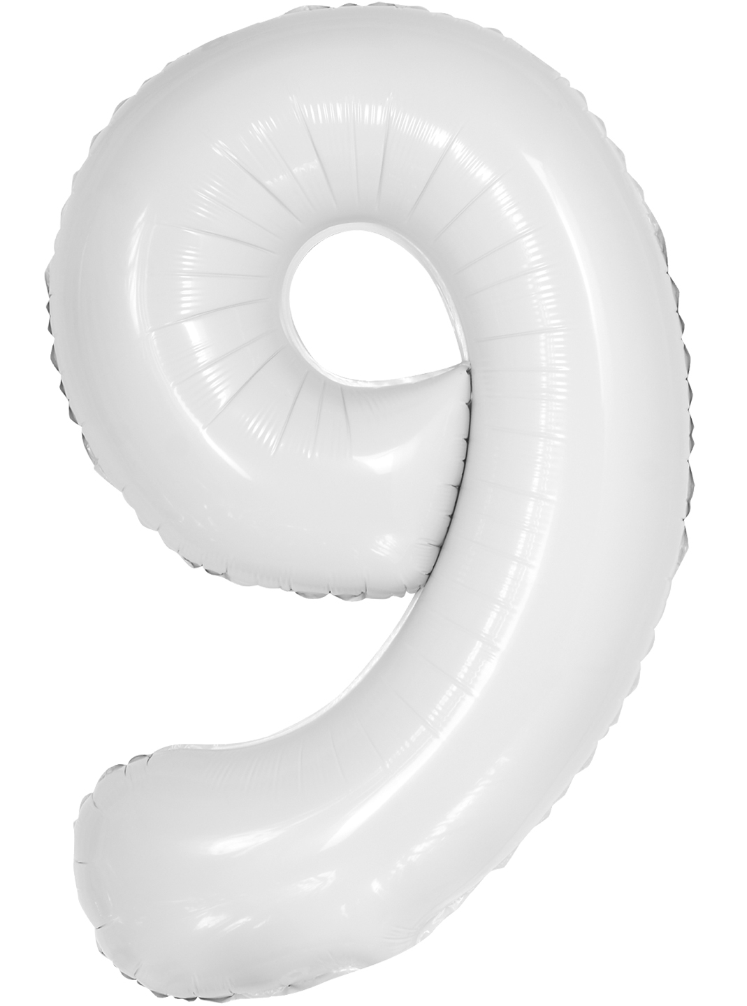 Шар (34''/86 см) Цифра, 9 Slim, Белый, 1 шт. в уп.