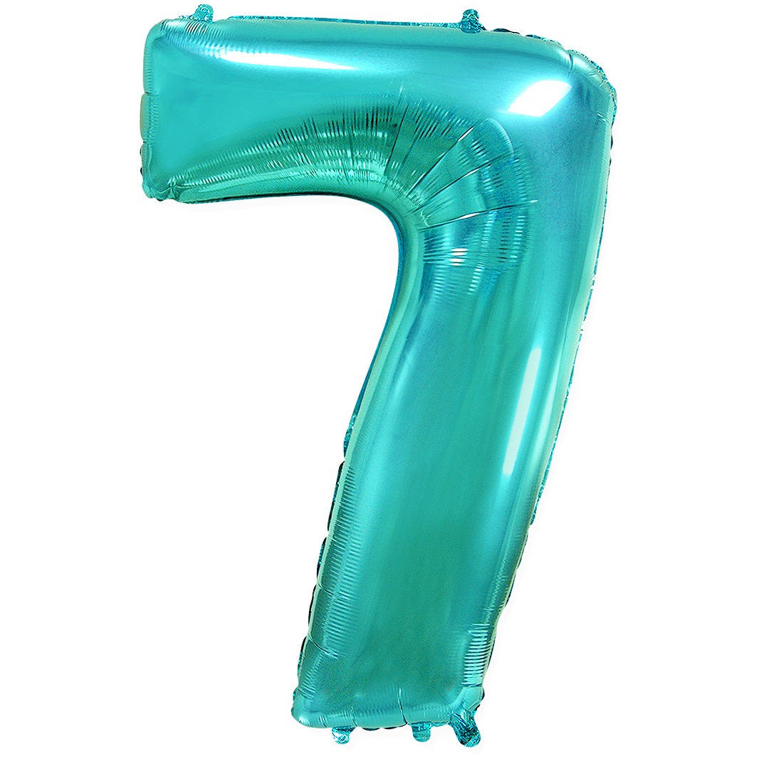 Шар (32''/81 см) Цифра, 7, Тиффани, 1 шт. в уп.